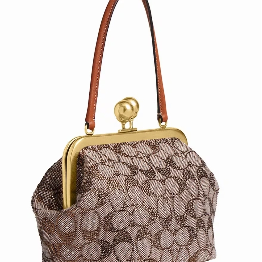 Coach Kisslock Crystal Jacquard Handbag CCC53 - Picture 2 of 5